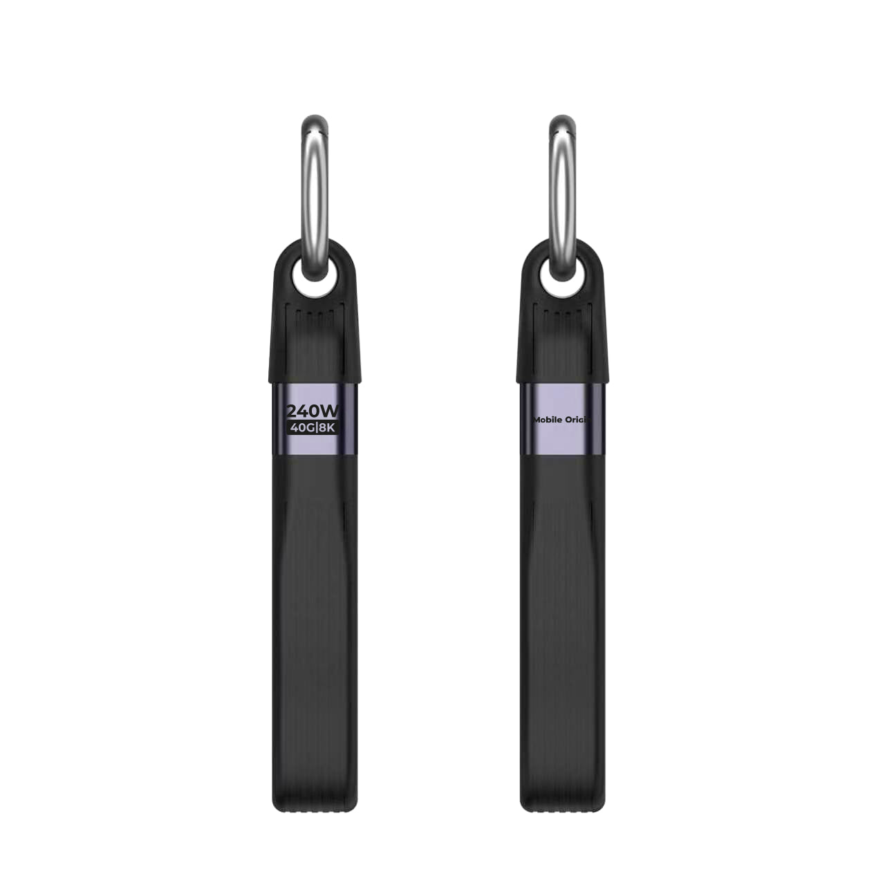 Kabel s klíčenkou USB-C na USB-C CB17, 240W, 40 Gb/s, Černá