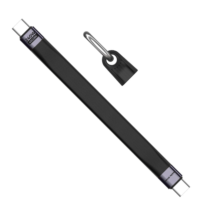 Kabel s klíčenkou USB-C na USB-C CB17, 240W, 40 Gb/s, Černá