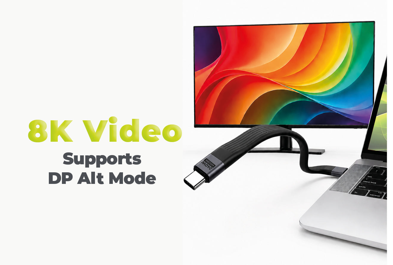 Kabel s klíčenkou USB-C na USB-C CB17, 240W, 40 Gb/s, Černá