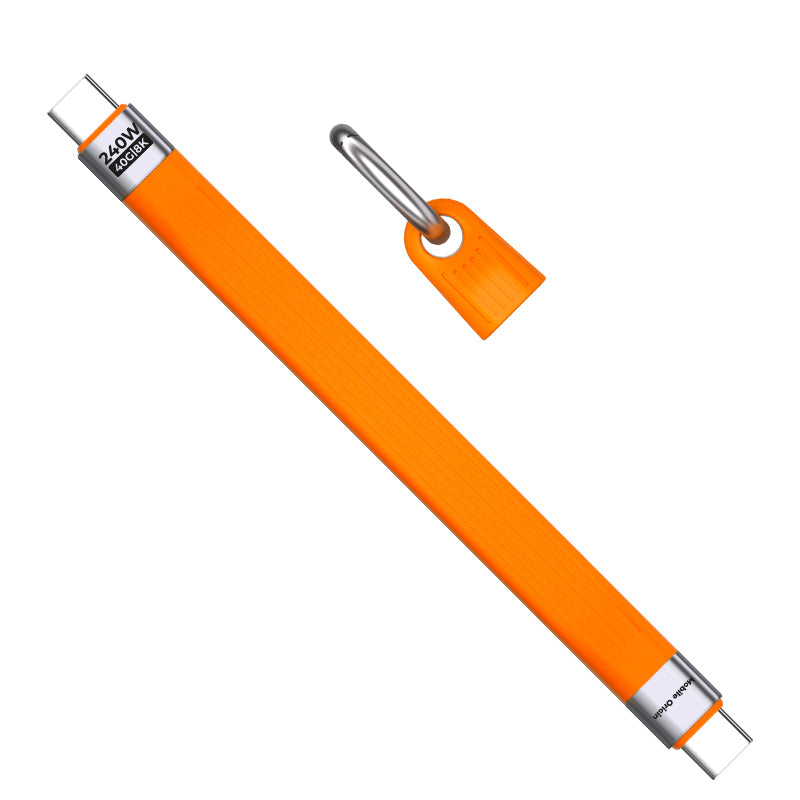 Kabel s klíčenkou USB-C na USB-C CB17, 240W, 40 Gb/s, Oranžová