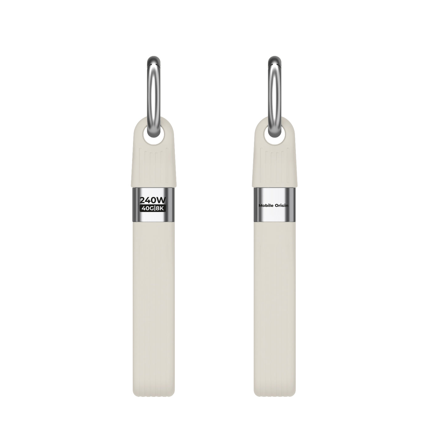 Kabel s klíčenkou USB-C na USB-C CB17, 240W, 40 Gb/s, Bílá