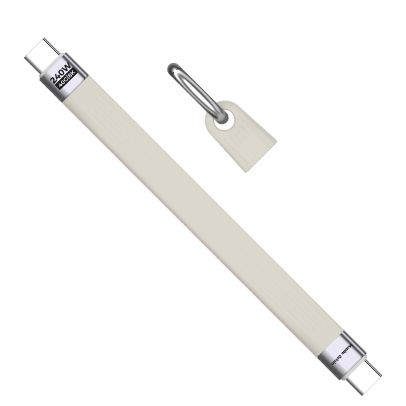 Kabel s klíčenkou USB-C na USB-C CB17, 240W, 40 Gb/s, Bílá