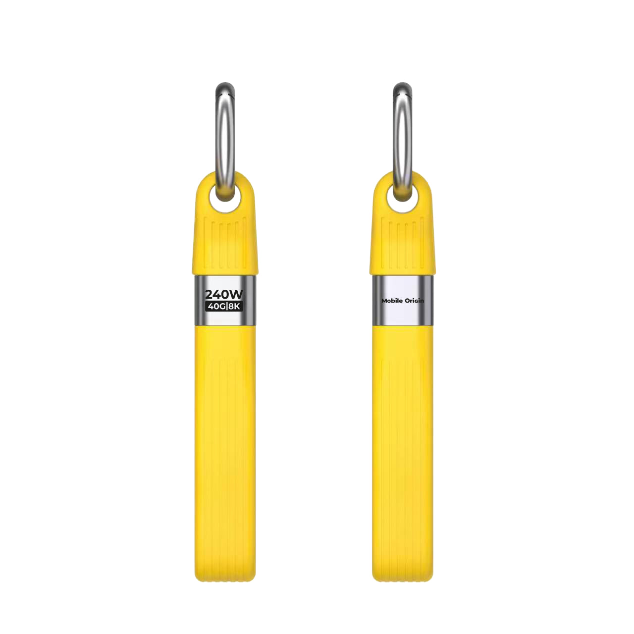 Kabel s klíčenkou USB-C na USB-C CB17, 240W, 40 Gb/s, Žlutá