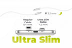 Ultratenký kabel CB11, 60W, USB-C na USB-C, 1m, Bílá