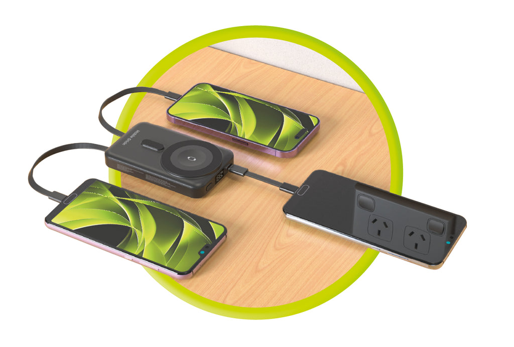 Wireless Magnetic PowerBank 10000mAh PB11, USB-C, Lightning Cable