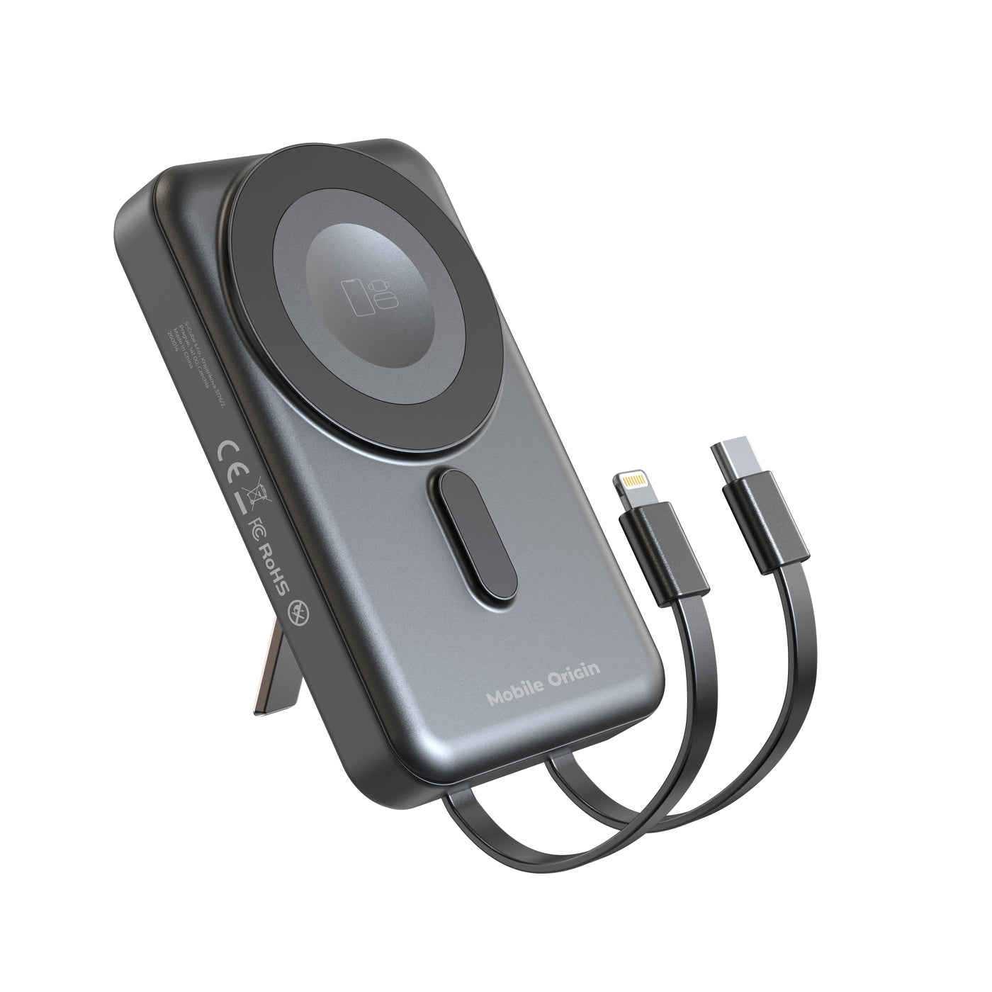 Wireless Magnetic Power Bank MagSafe with USB-C + Lightning Cable PB11, 10000mAh, 20W, Black