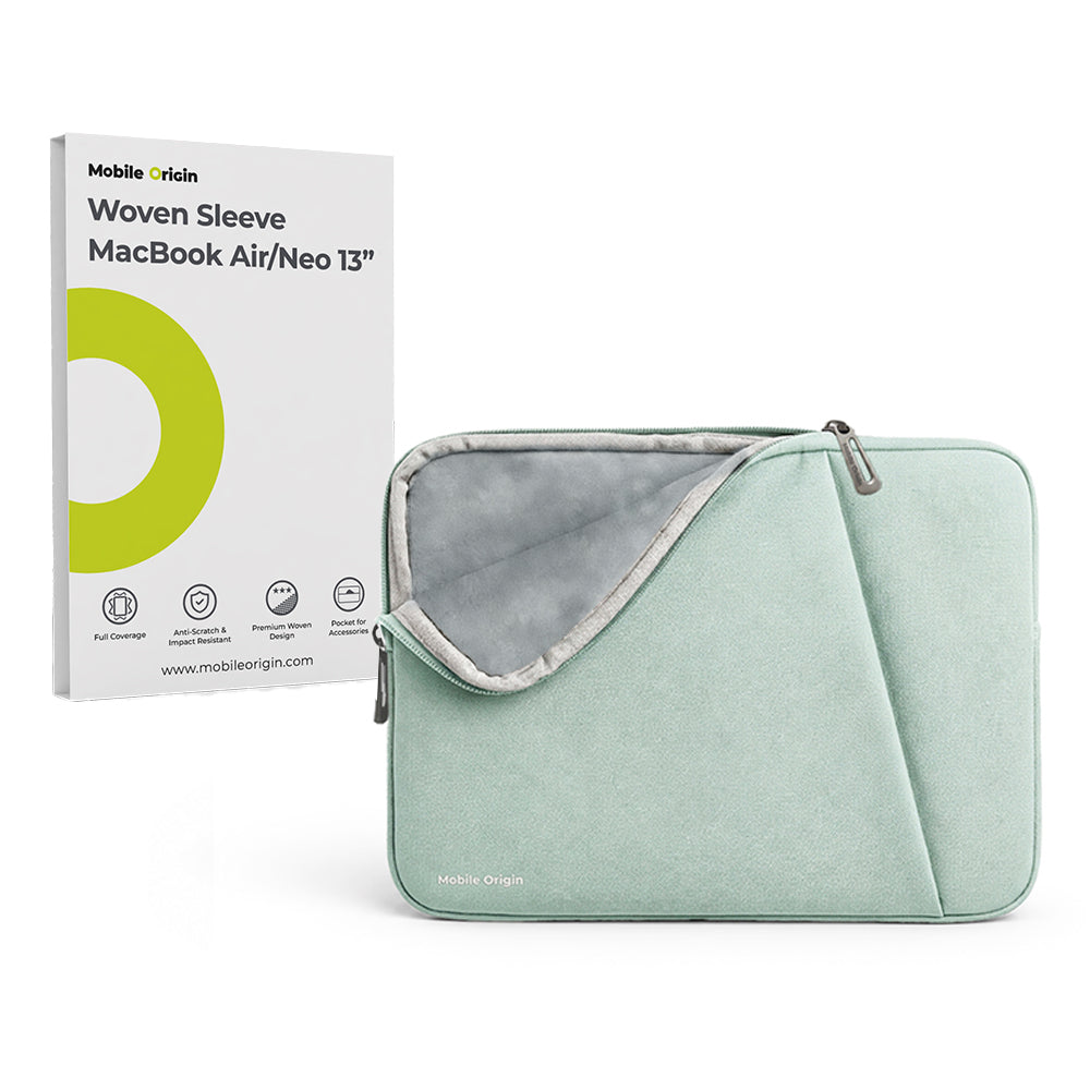 Woven Sleeve for MacBook Air/Neo 13", Pastel Green