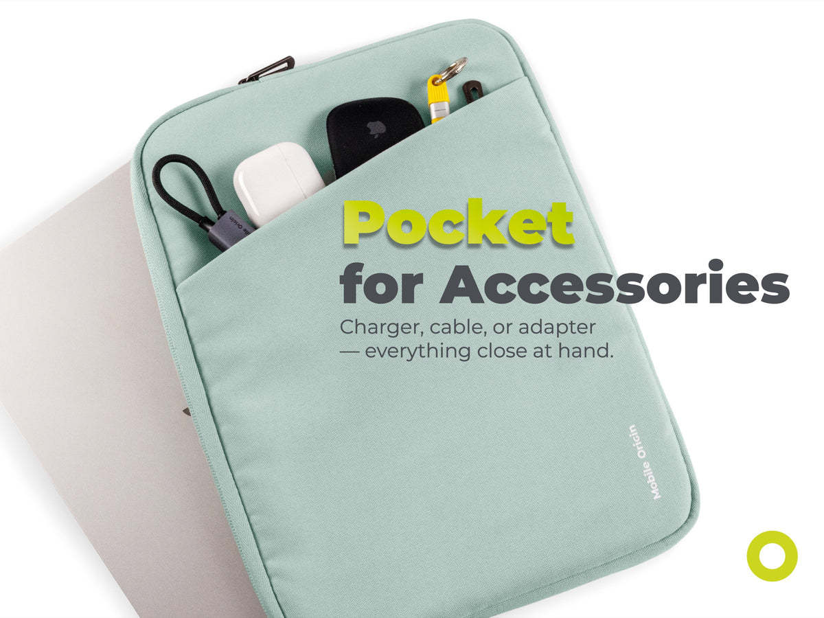 Woven Sleeve for MacBook Air/Neo 13", Pastel Green