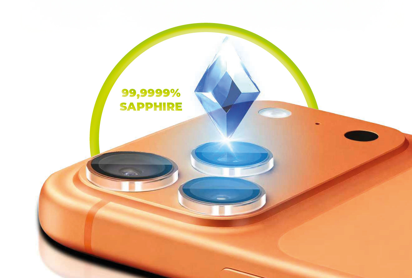 Safírové krytky čoček, pro iPhone 17 Pro / iPhone 17 Pro Max, Čirá