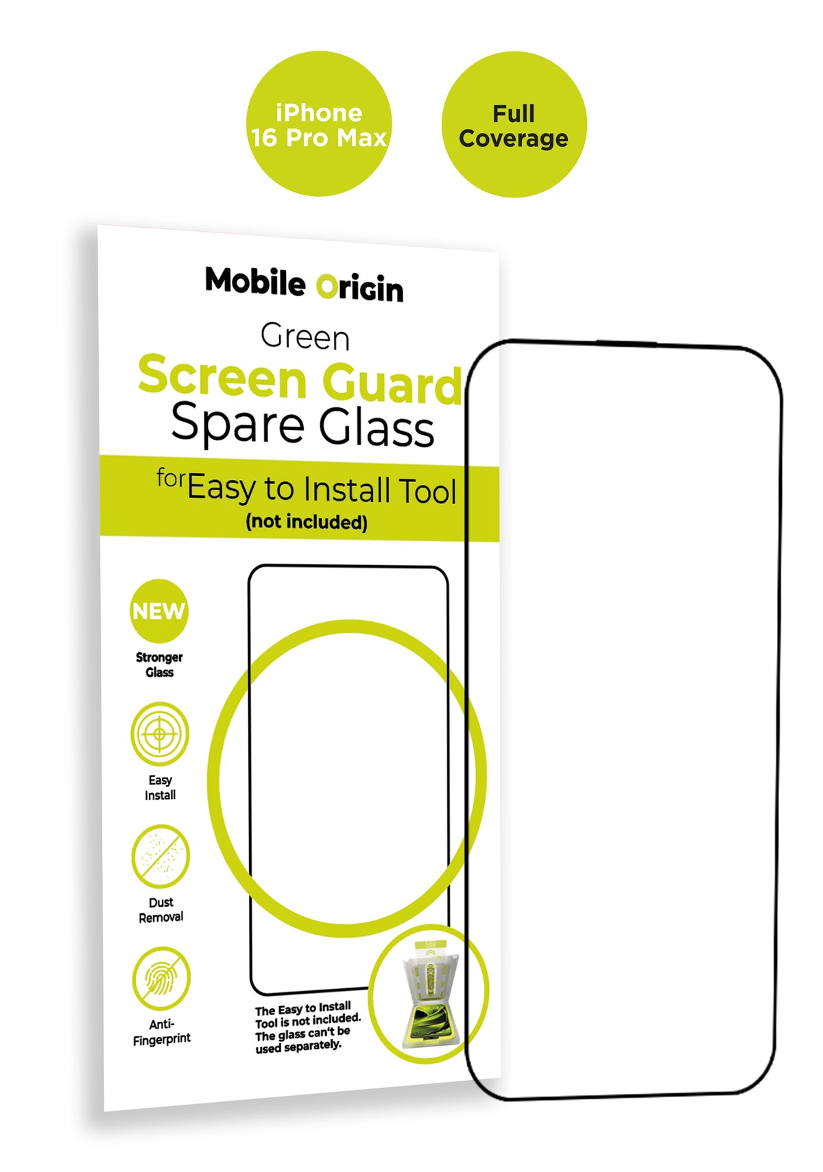 Replacement Screen Protector with Full Display Coverage, for iPhone 16 Pro Max
