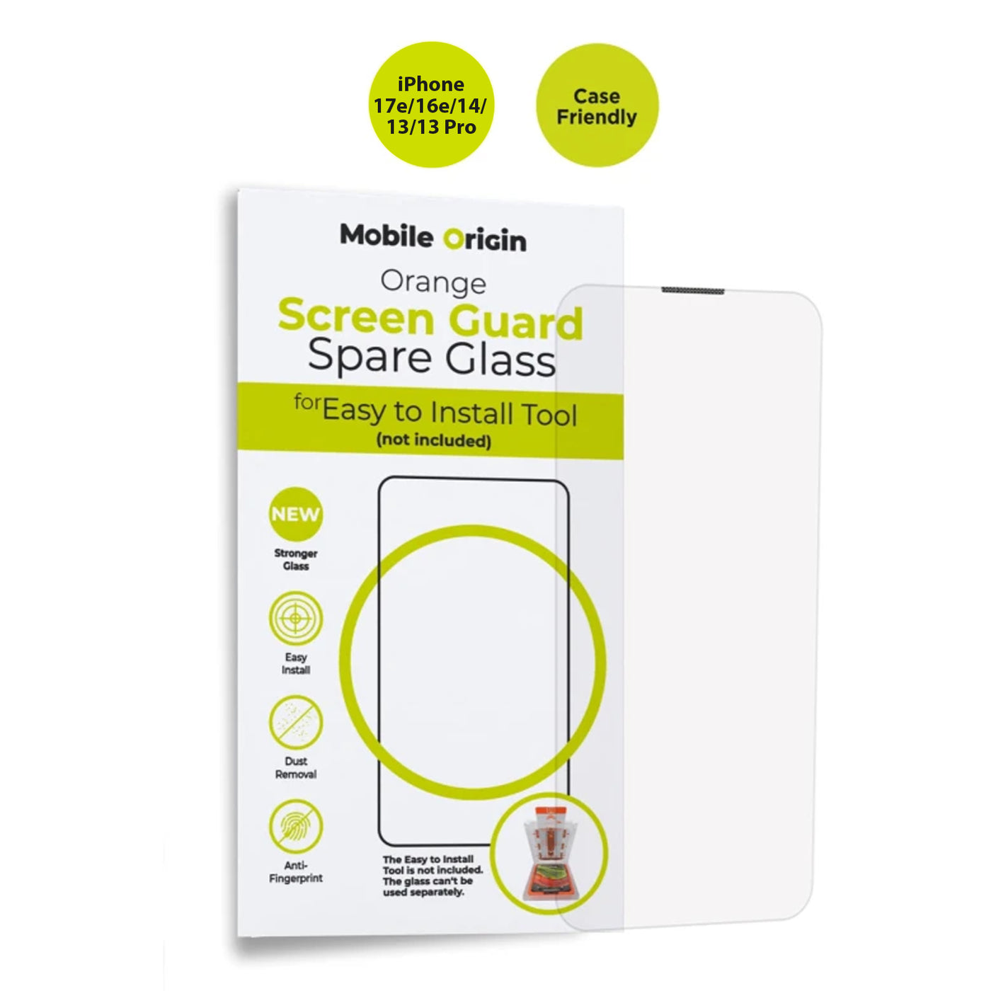 Náhradní ochranné sklo, pro iPhone 14 / iPhone 13 / iPhone 13 Pro / iPhone 16e / iPhone 17e, Čiré