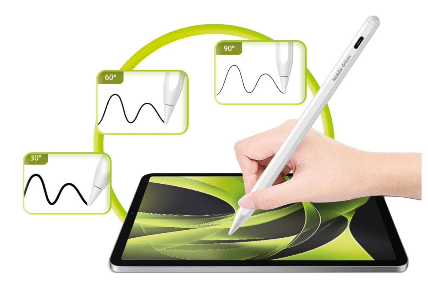 Magnetic Stylus Pen PE2, Wireless/USB-C, White