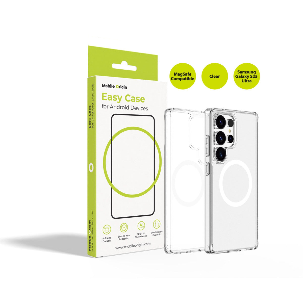 Easy Hybrid MagSafe Case for Samsung Galaxy S25 Ultra, Clear