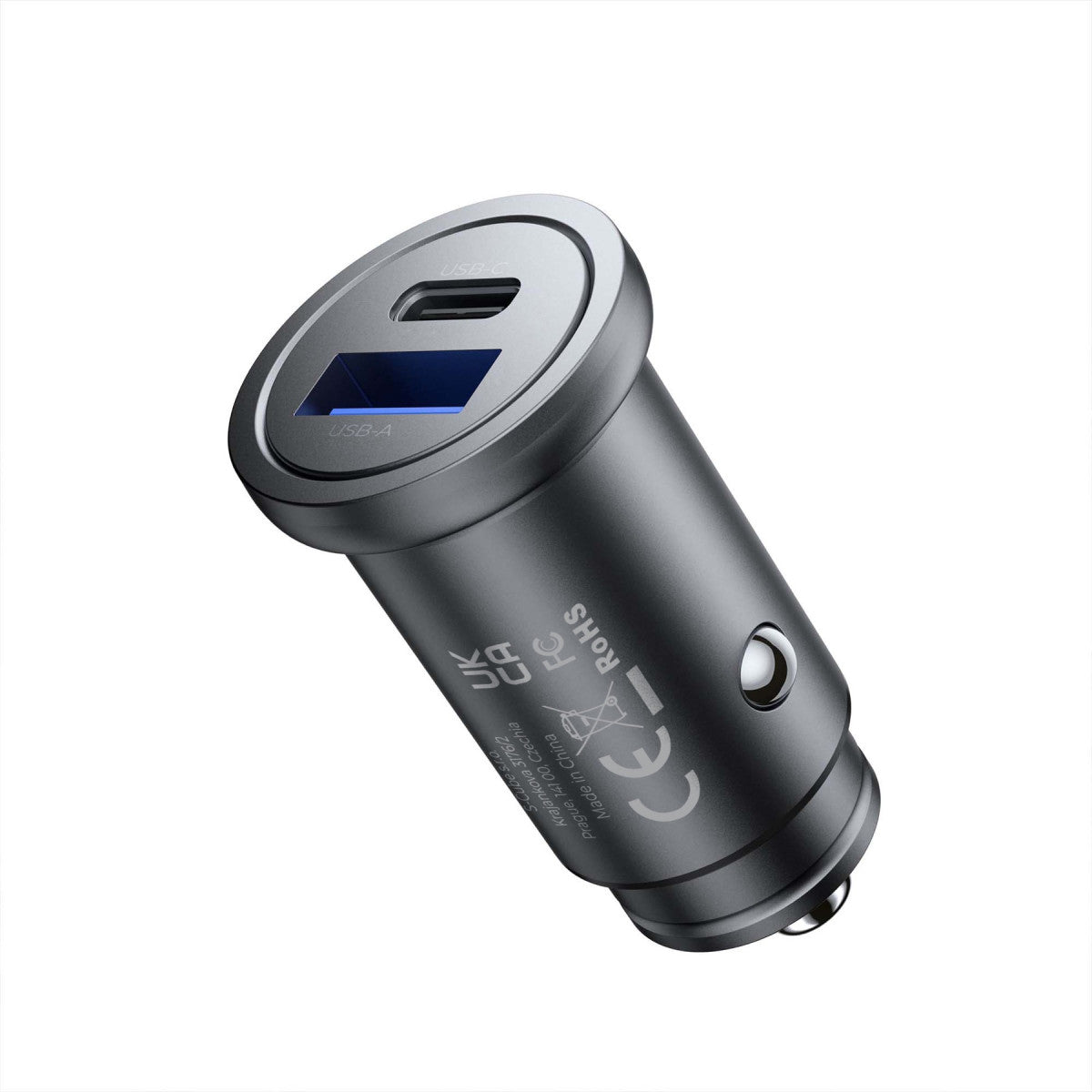 Car Charger USB-C + USB-A CA12, 30W, Black