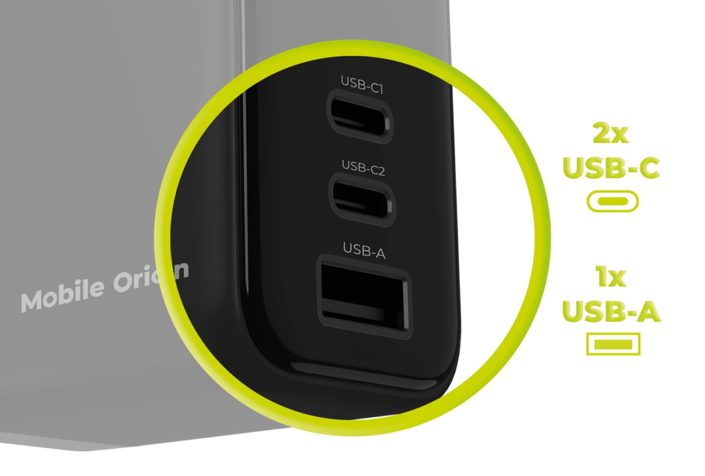 GaN Wall Charger with Display 2× USB-C + USB-A PW20, 65W, Black