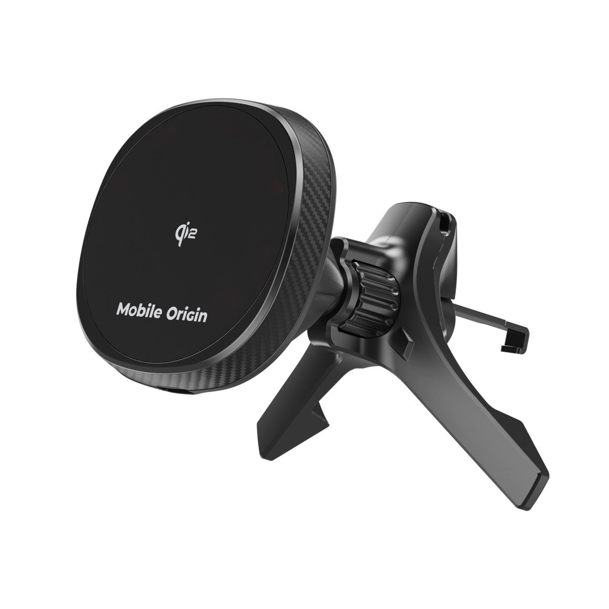 Bezdrátová nabíječka do autoventilace MagSafe s větráčkem CA15, Qi2 15W, Černá