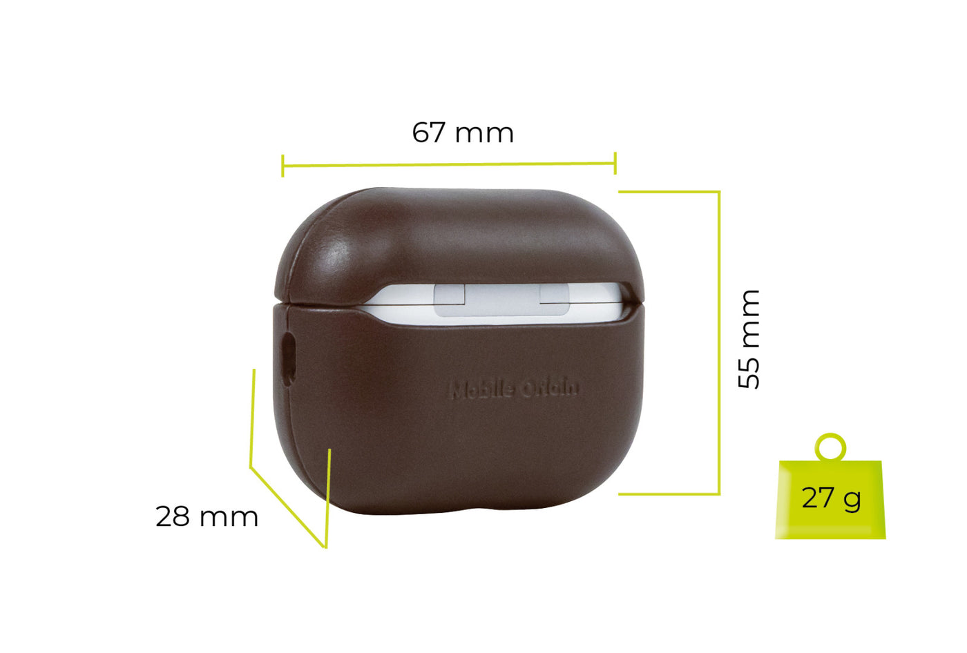 Kožené puzdro pre AirPods Pro 2, Hnedá