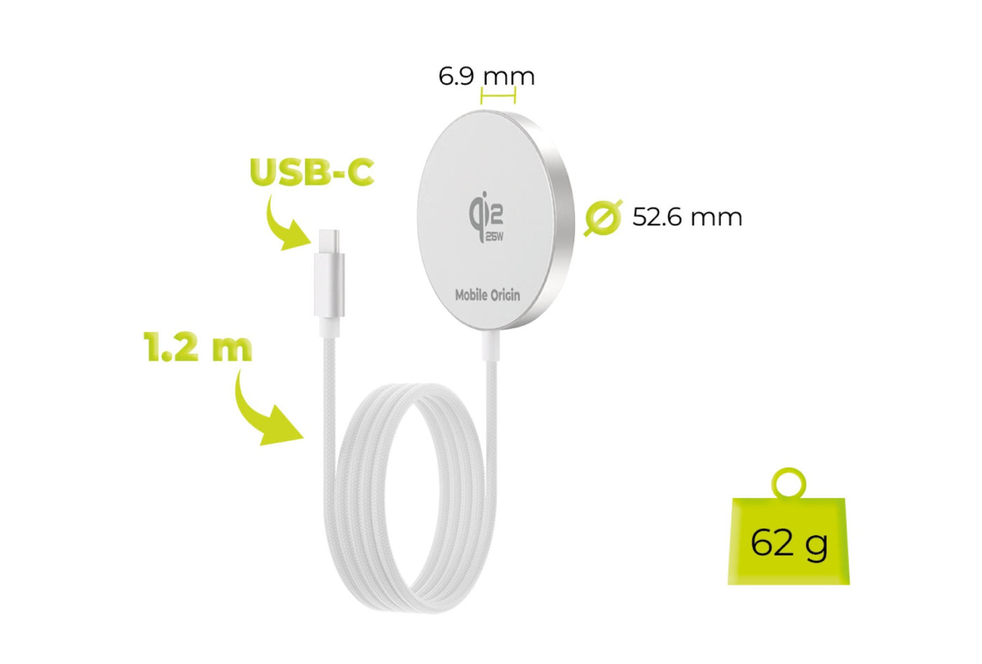 Magnetická nabíjecí podložka MagSafe PW29, Qi2 25W