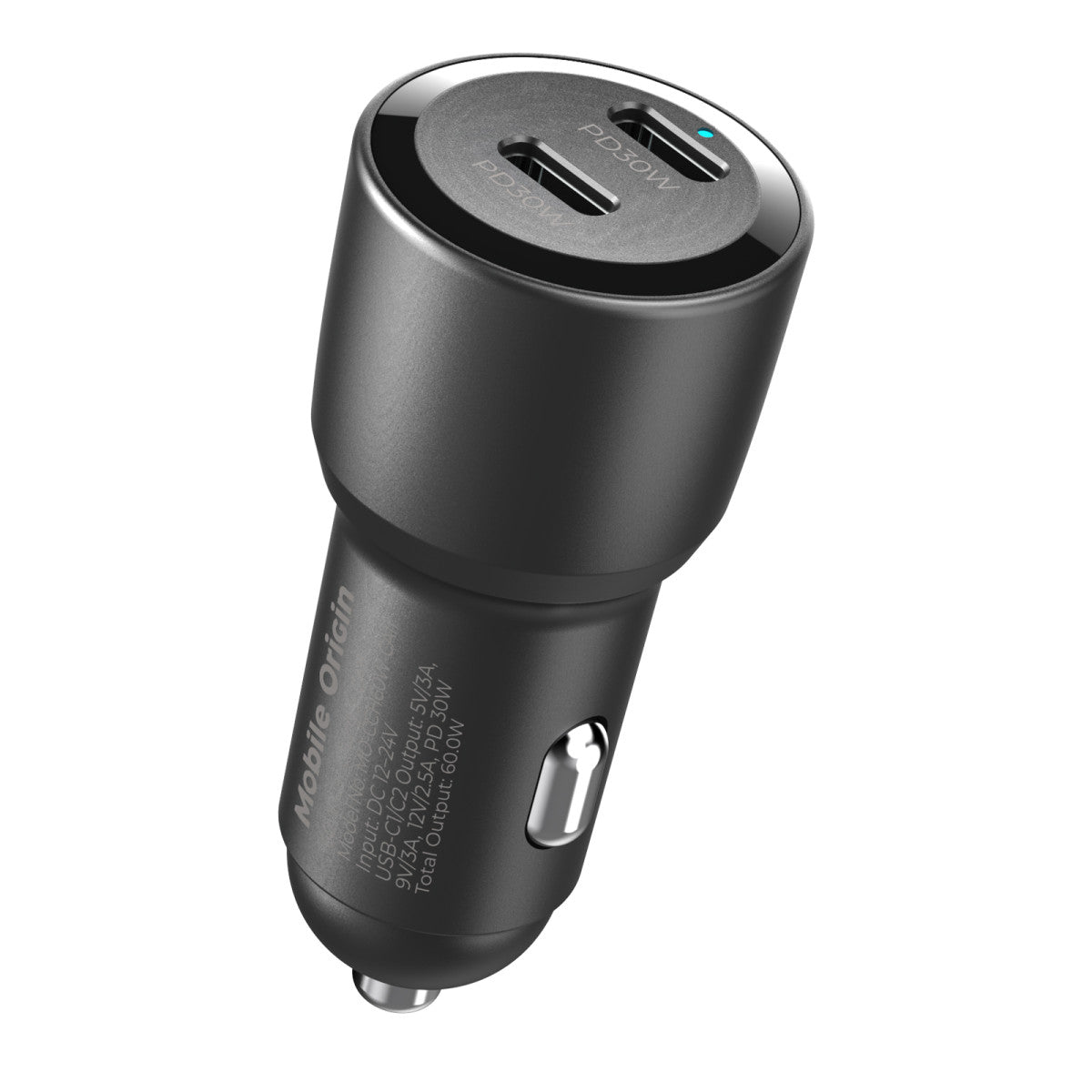 Car Charger 2× USB-C CA11, 60W, Black