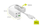 GaN 100W Compact MultiHub Charger PW18 3× USB-C + USB-A