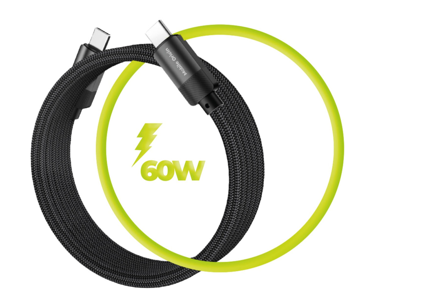 Magnetic Cable USB-C to USB-C MC2, 60W, 480 Mb/s, 1m, Black