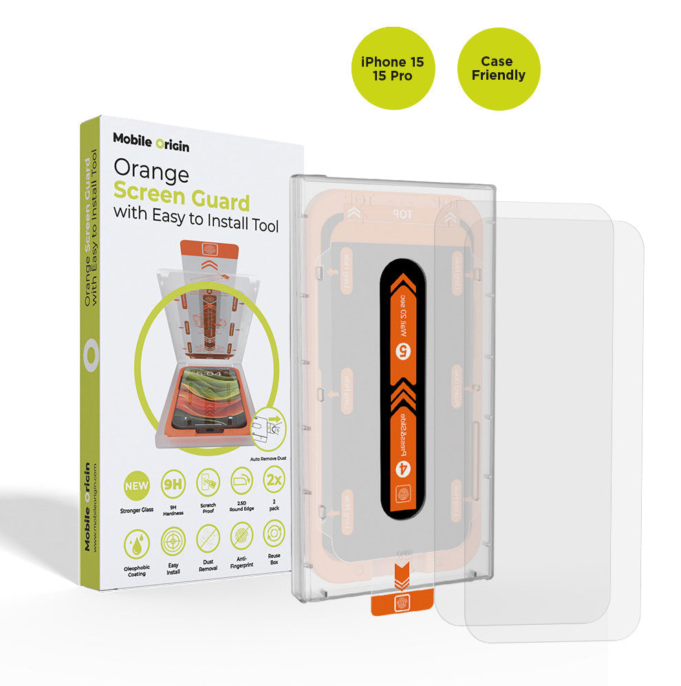 Screen Guard Series with easy applicator 2 pack iPhone 15 Pro / iPhone 15