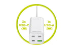 GaN 100W Compact MultiHub Charger PW18 3× USB-C + USB-A