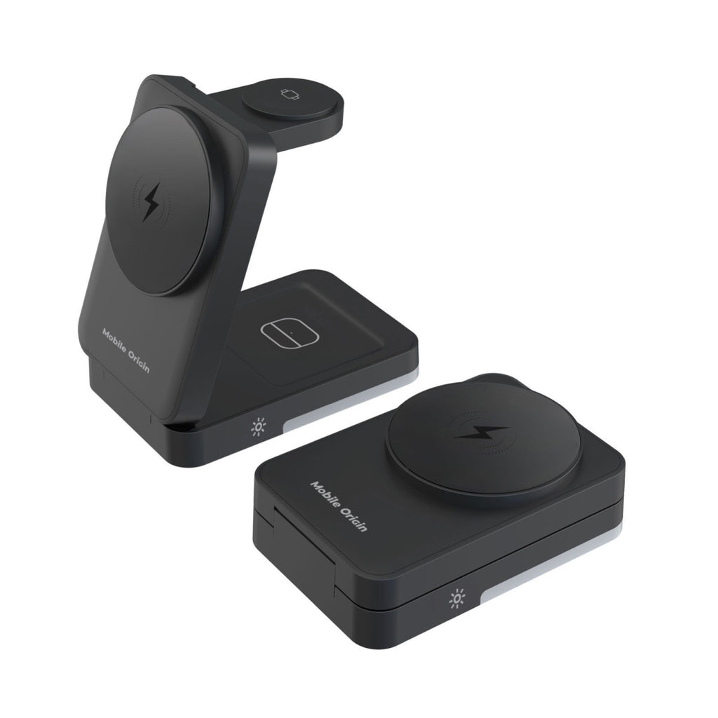 Foldable Charger with Light 3-in-1 PW28, Black
