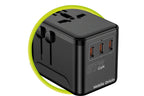 Cestovní Adaptér GaN 67W PW5 EU/UK/US/AUS, 3x USB-C + USB-A