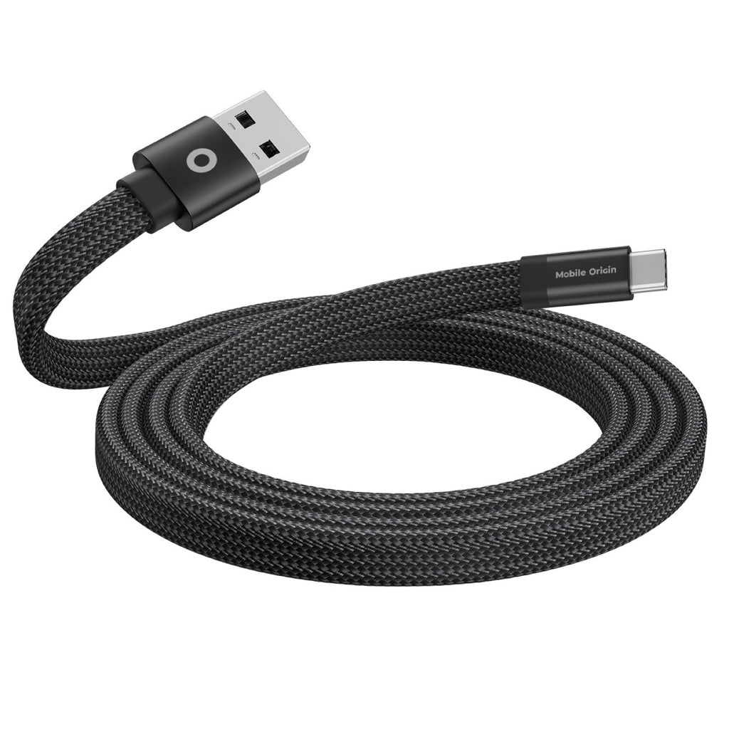Magnetický kabel 1 m USB‑A na USB‑C – černý, plochý