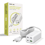 GaN 100W Compact MultiHub Charger PW18 3× USB-C + USB-A