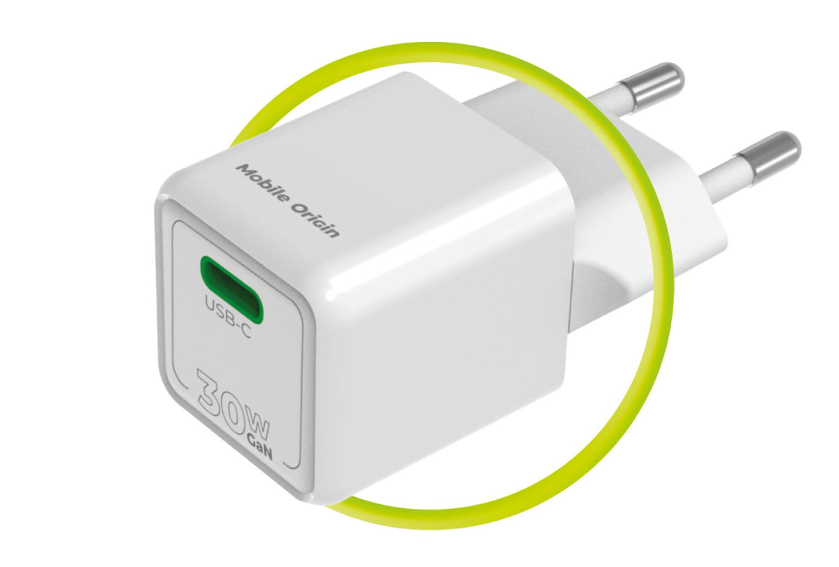 Mini GaN Wall Charger USB-C PW23, 30W, White