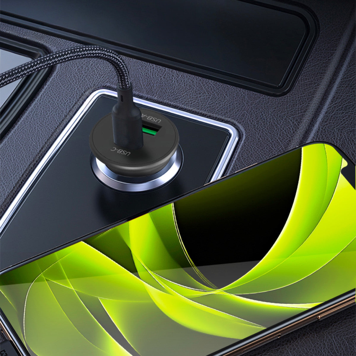 Car Charger USB-C + USB-A CA19, 30W, Black