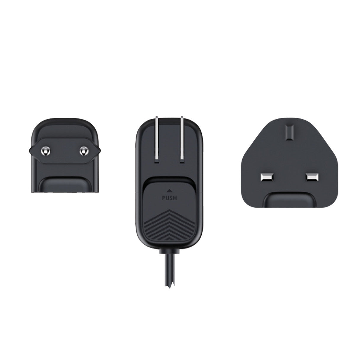 Cestovní nabíječka GaN EU/UK/US 3× USB-C + 3× USB-A PW12, 140W, Černá