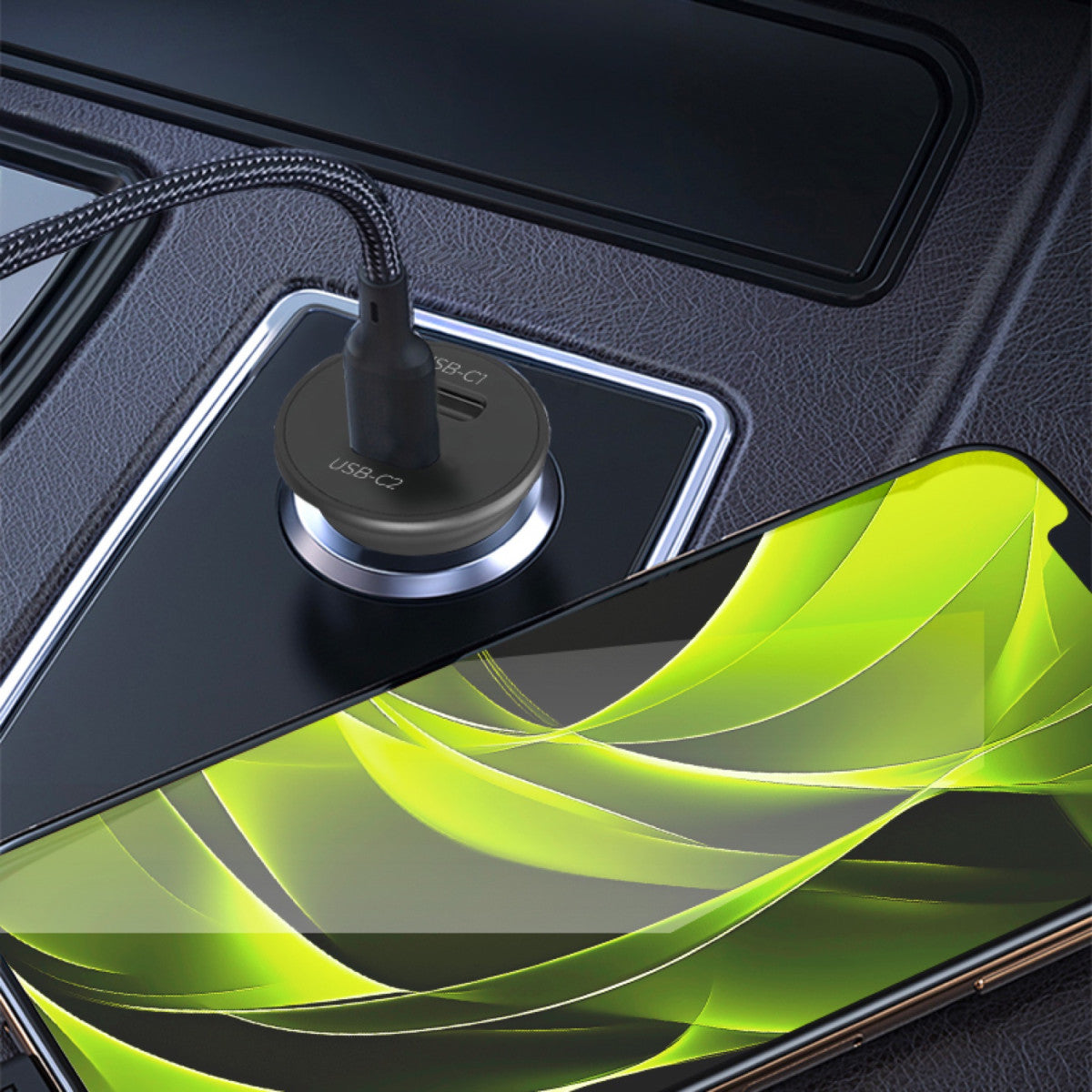 Autonabíječka 2× USB-C CA20, 30W, Černá