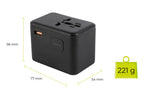Cestovní Adaptér GaN 67W PW5 EU/UK/US/AUS, 3x USB-C + USB-A