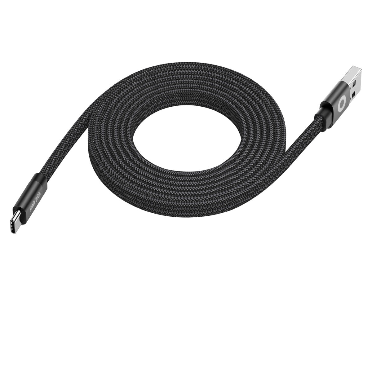 Magnetický plochý kabel USB-A na USB-C, 27W, 480 Mb/s, 1 m, Černá
