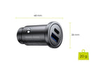 Metal Car Charger 30W CA12 - USB-C, USB-A