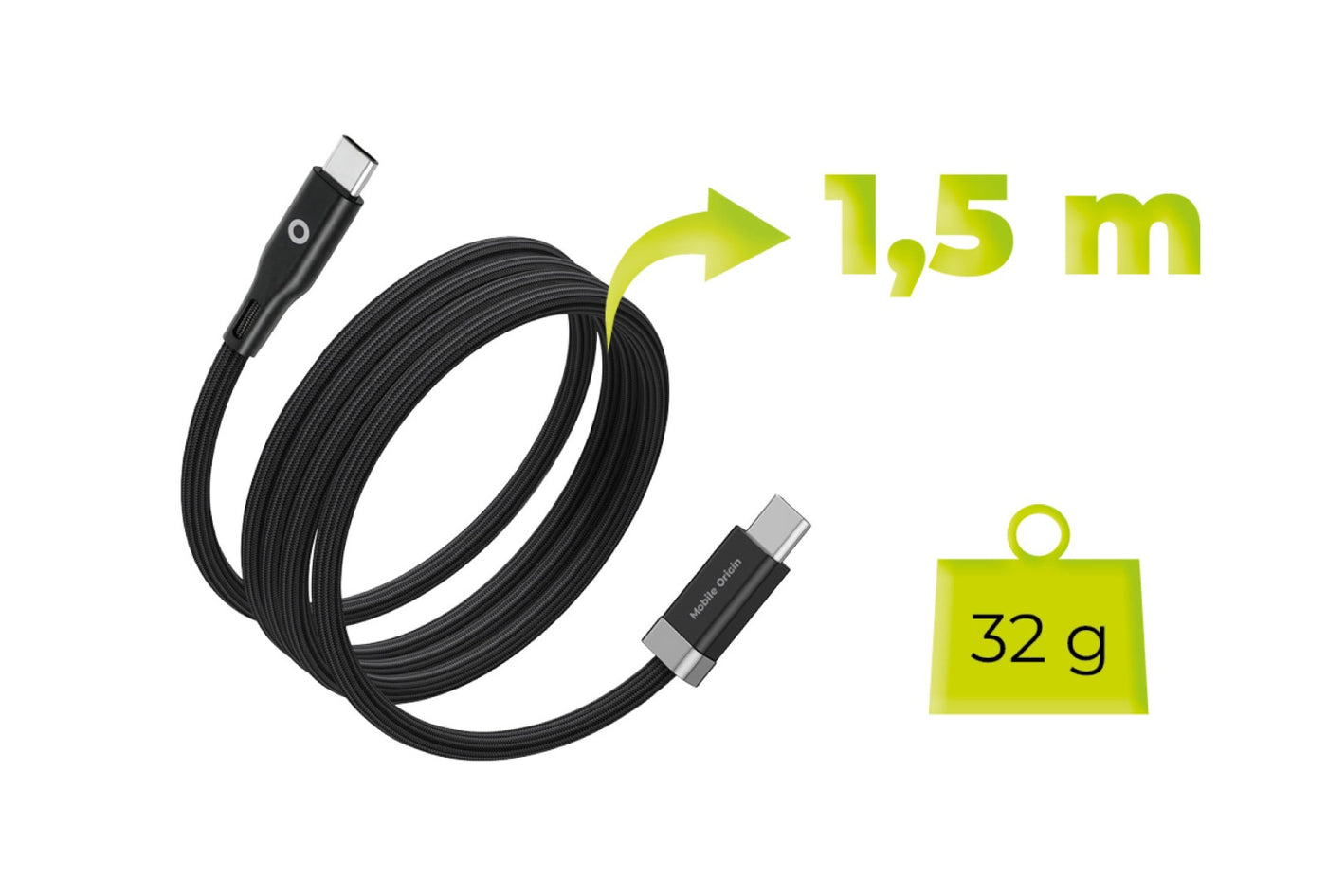 Magnetický kabel StayCable USB-C na USB-C CB6, 60W, 480 Mb/s, 1,5 m, Černá