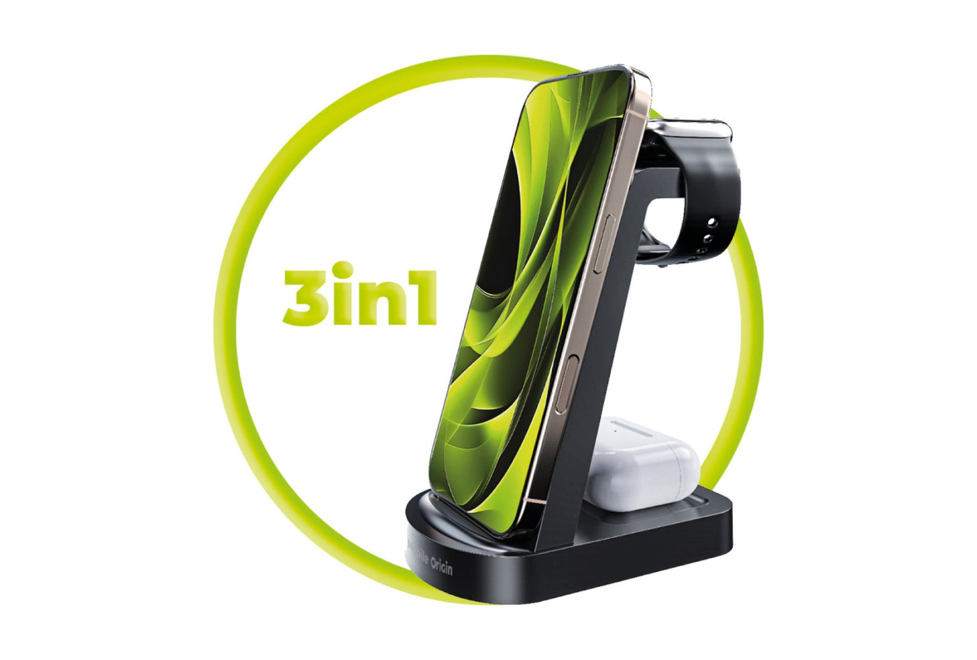 Bezdrátová nabíječka 3v1 pro iPhone PW14, 18W, Černá