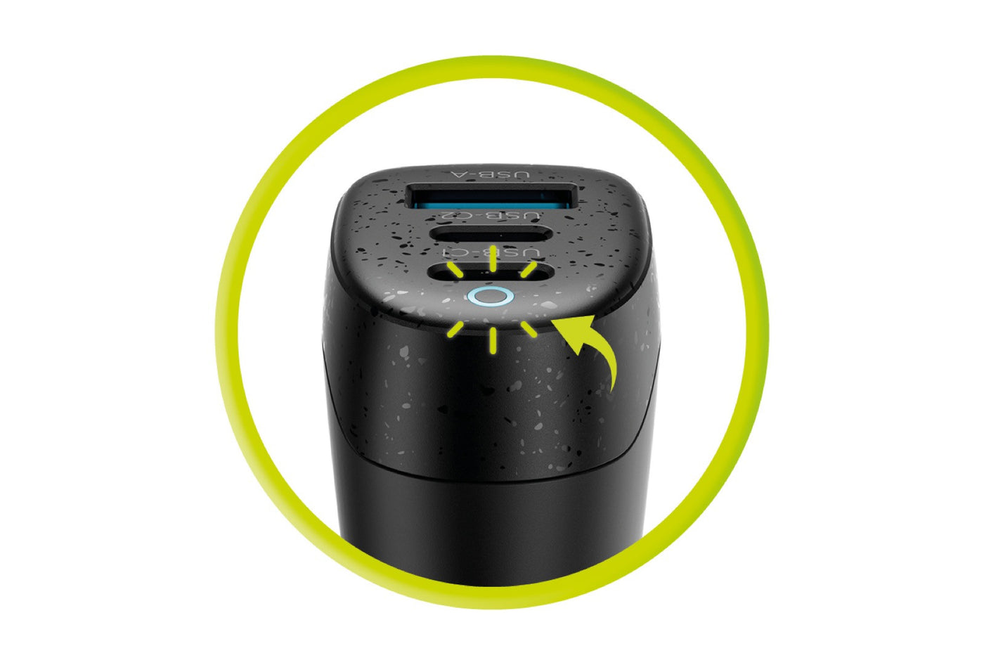 Car Charger 2× USB-C + USB-A CA25, 100W, Black