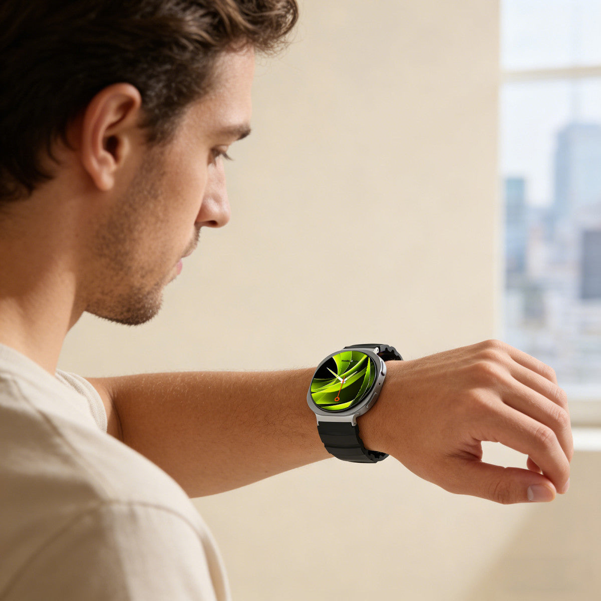 Řemínek Easy Strap FKM pro Samsung Galaxy Watch 8, Černá