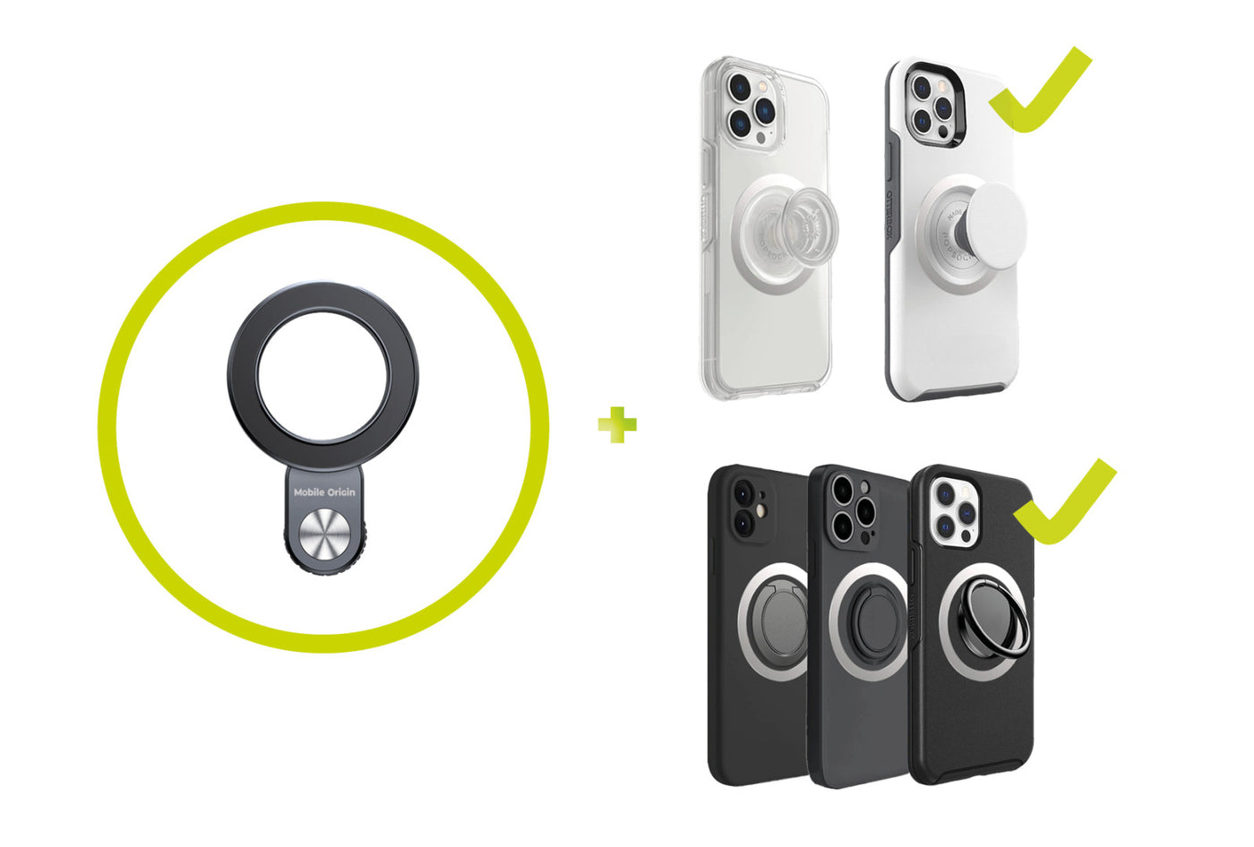 Magnetický držák do auta 2v1 MagSafe MO21, deska/ventilace, Černá