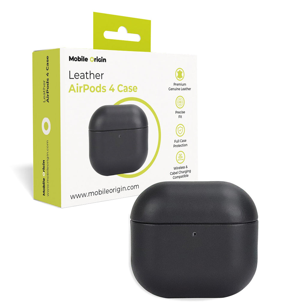 Kožené pouzdro pro AirPods 4, Černá