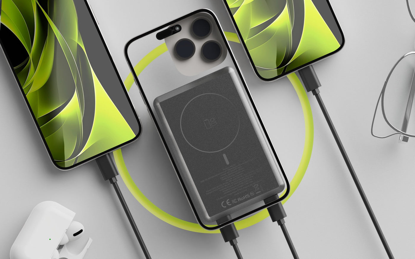 Wireless Magnetic Power Bank 3-in-1 MagSafe with Display PB14, 20000mAh, 30W, Gray
