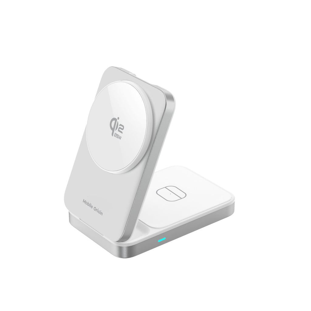 3in1 Qi2 25W Foldable Charging Stand PW35 Silver MagSafe Compatible
