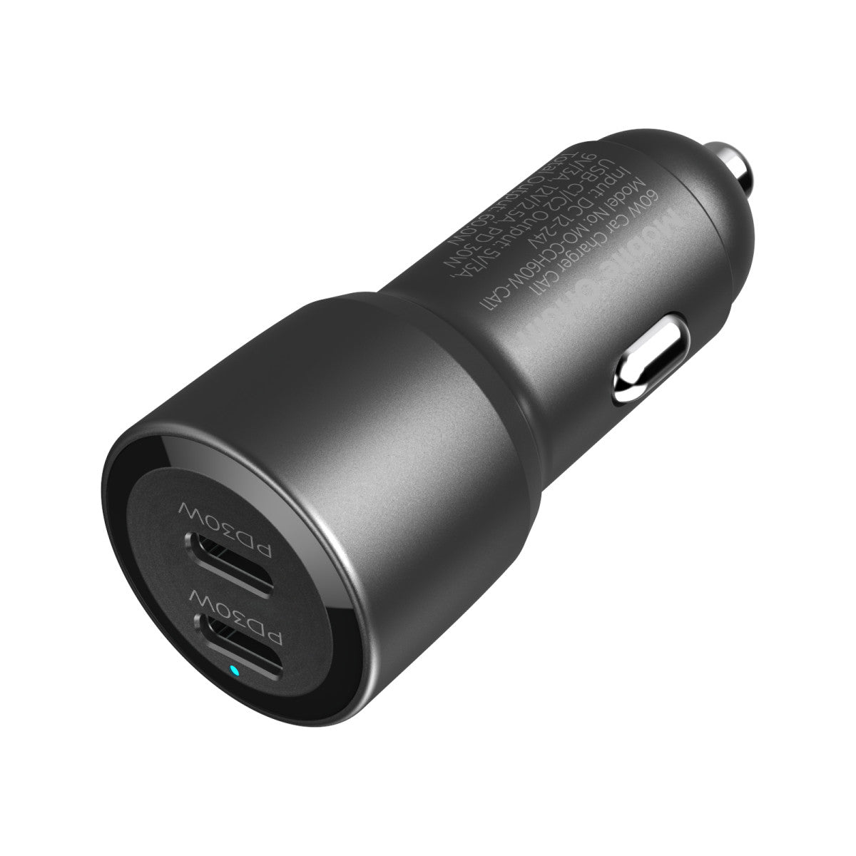 Car Charger 2× USB-C CA11, 60W, Black