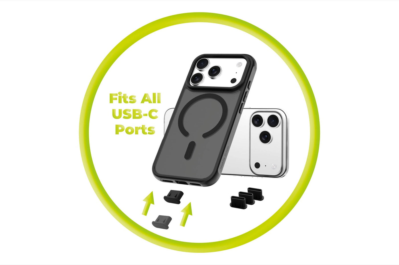 Krytka USB-C konektoru a čisticí štěteček pro iPhone/Android CL1