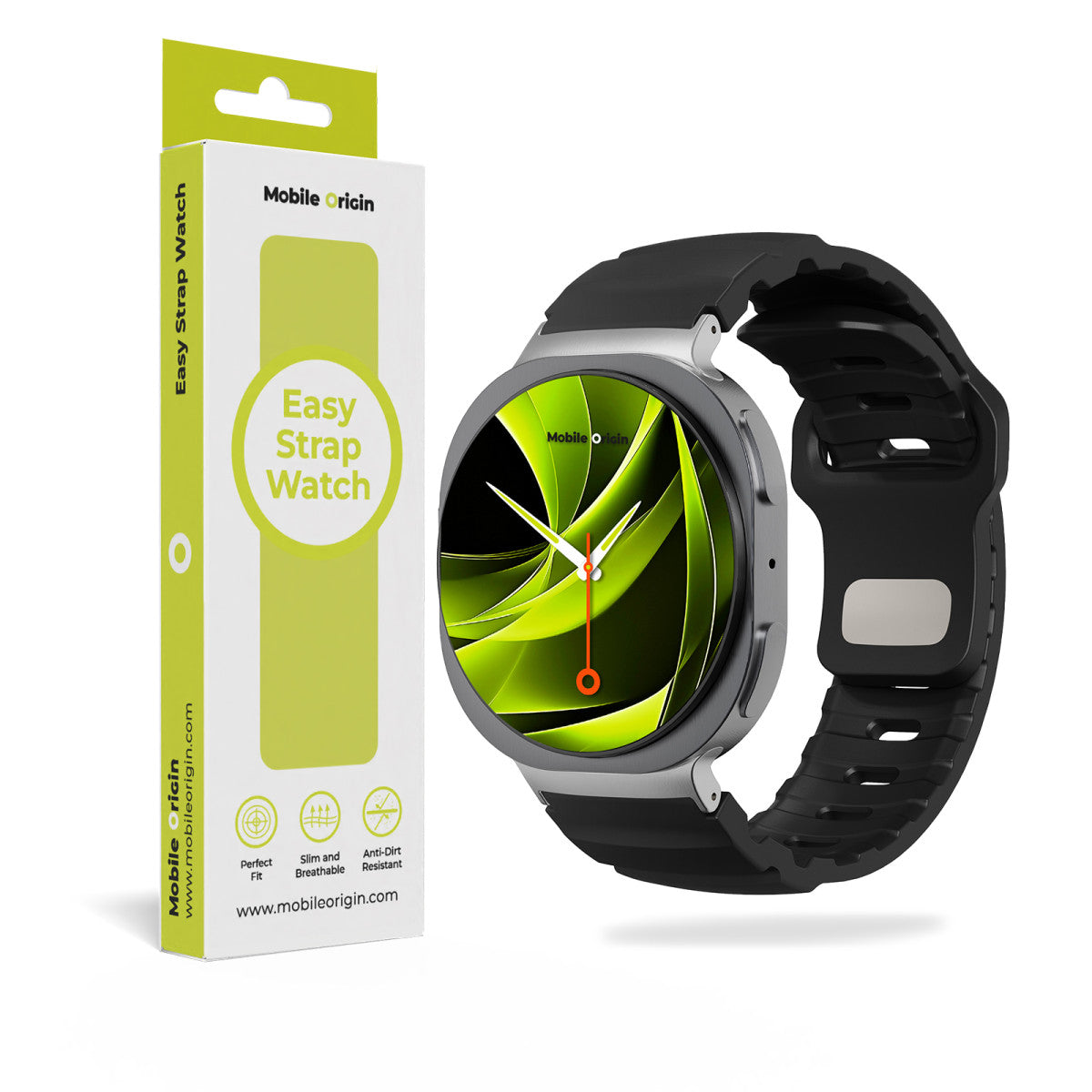 Řemínek Easy Strap FKM pro Samsung Galaxy Watch 8, Černá